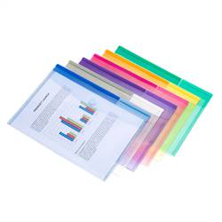 A4 folder with velcro closure, 12 folders in assorted colors