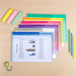 A4 folder with velcro closure, 12 folders in assorted colors