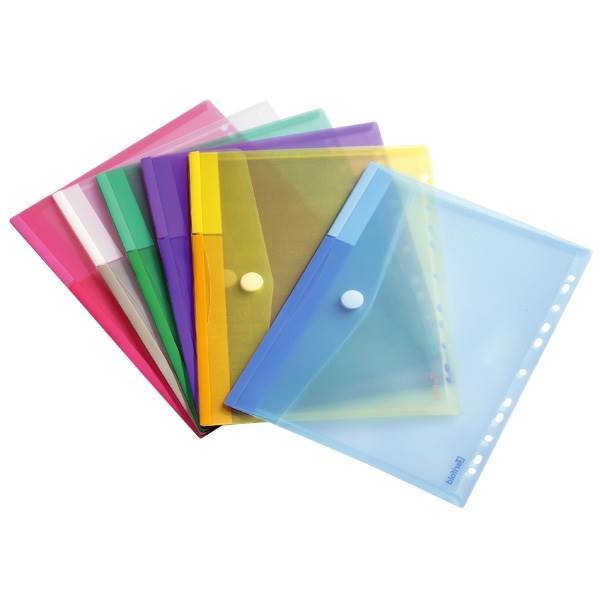 A4 perforated folders, 12 folders in assorted colors