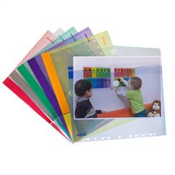 A4 perforated folders, 12 folders in assorted colors