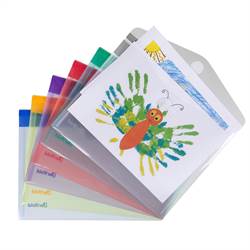 A5 folder with velcro closure, 6 folders in assorted colors