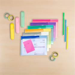 A5 folder with velcro closure, 6 folders in assorted colors