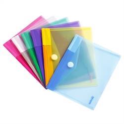 A5 folder with velcro closure, 6 folders in assorted colors