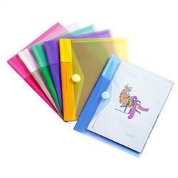 A5 folder with velcro closure, 6 folders in assorted colors