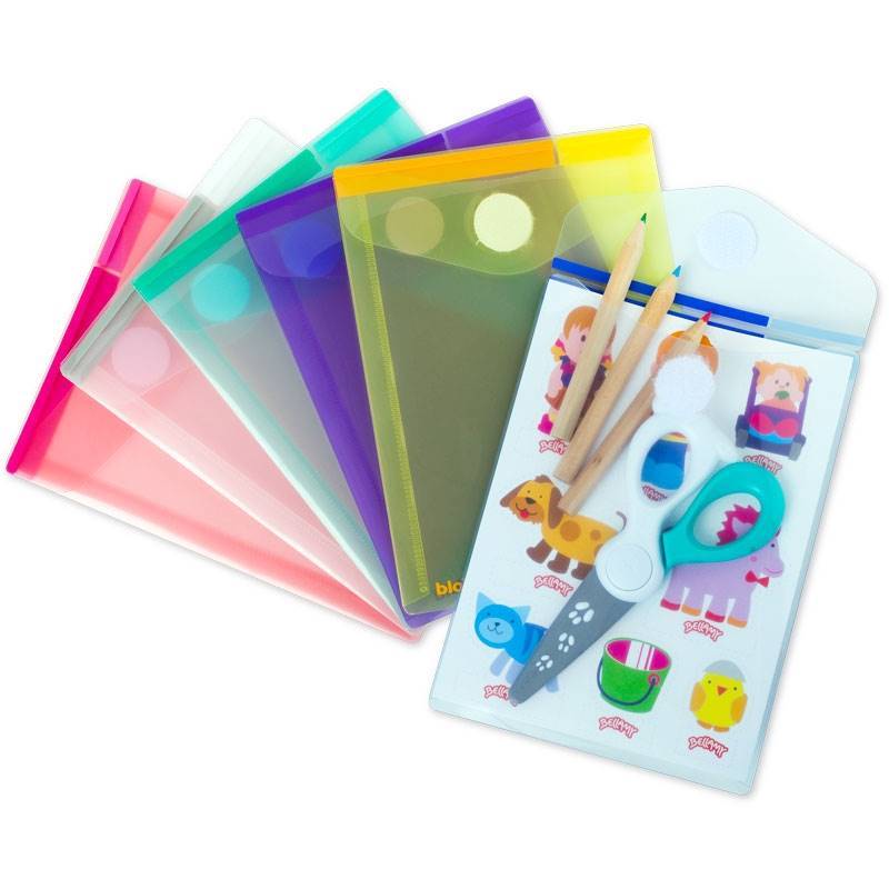 A6 folder, portrait, velcro closure, 6 trendy colors