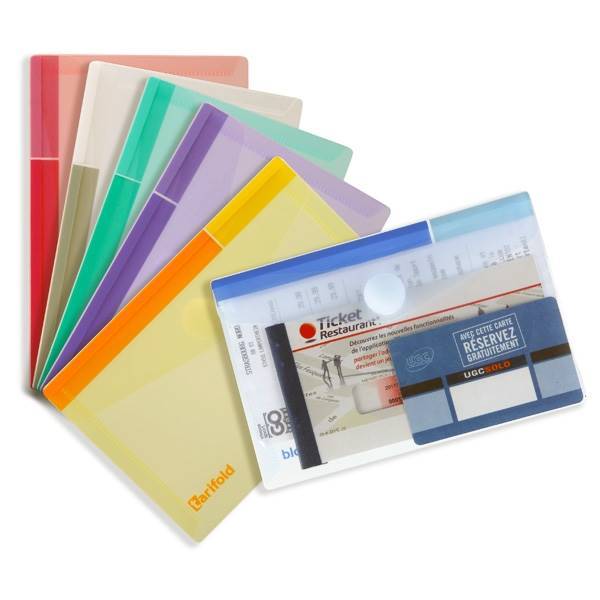 A6 folder, landscape, velcro closure, 6 trendy colors