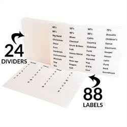 CD Dividers incl. labels with pre-printed genres - 24 pcs. 