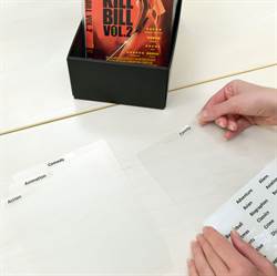 DVD Dividers with binder holes and labels with pre-printed film genres - 16 pcs. 