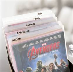 DVD Dividers incl. labels with pre-printed film genres - 16 pcs. 