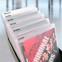 DVD Dividers incl. labels with pre-printed film genres - 16 pcs. 