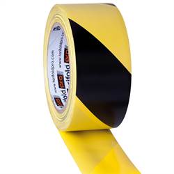 Safety tape roll, yellow/black