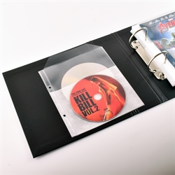 Single / Double DVD sleeve with felt and binder holes for DVD storage - 50 pcs.