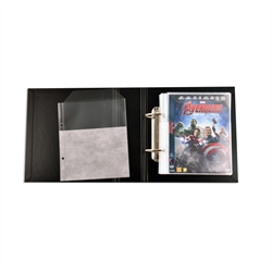 Single / Double DVD sleeve with felt and binder holes for DVD storage - 50 pcs.