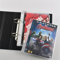 Single / Double DVD sleeve with felt and binder holes for DVD storage - 50 pcs.